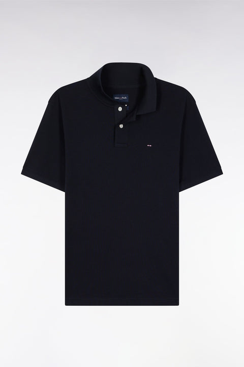 Polo manches courtes en coton Pima marine coupe droite - Image 2