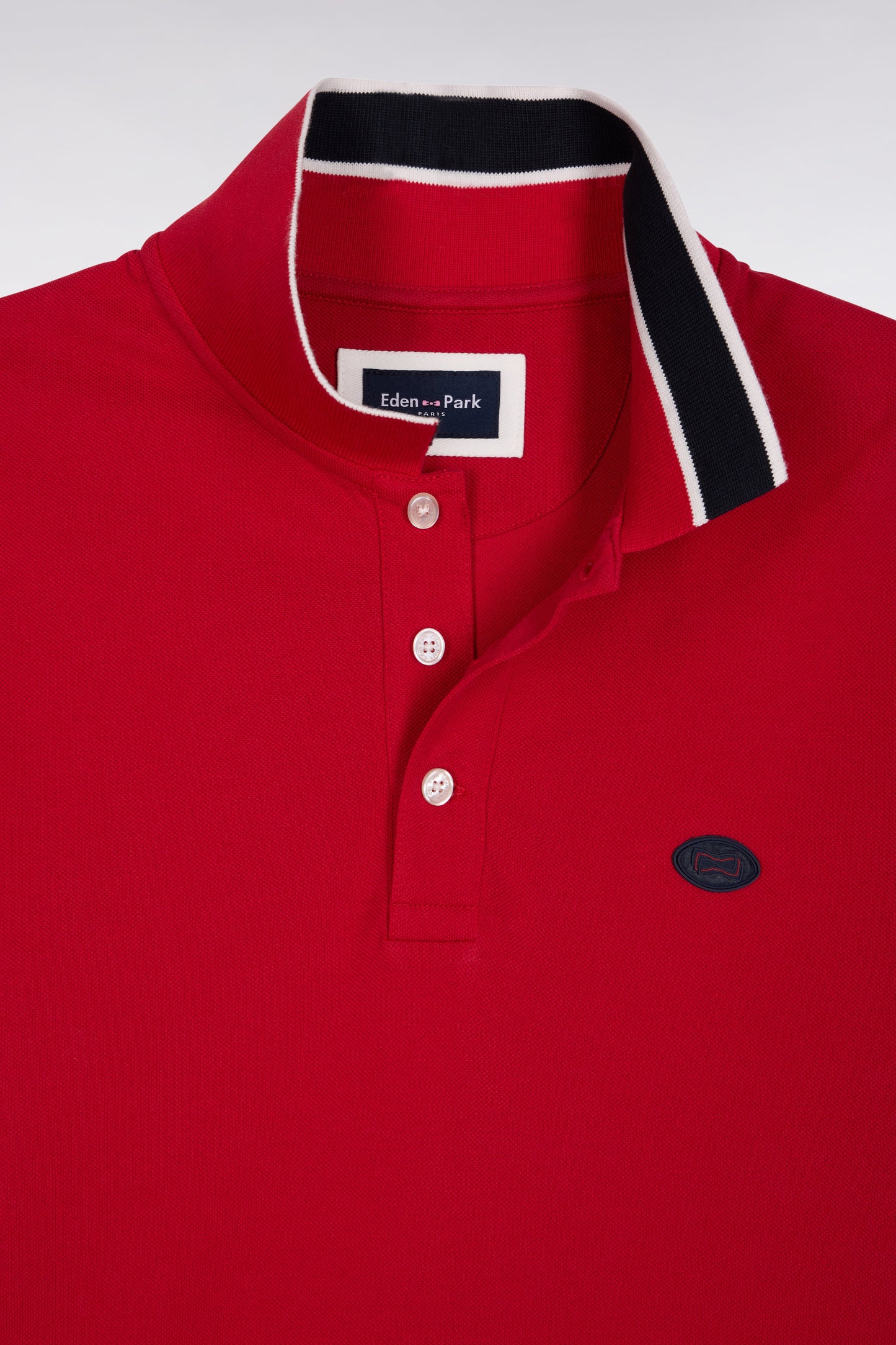 Polo manches courtes en coton rouge coupe ample