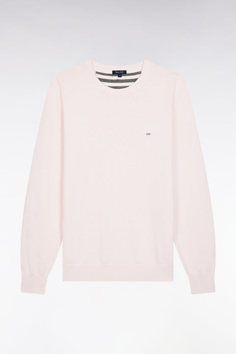 Pull col rond en laine et coton écru - Image 2