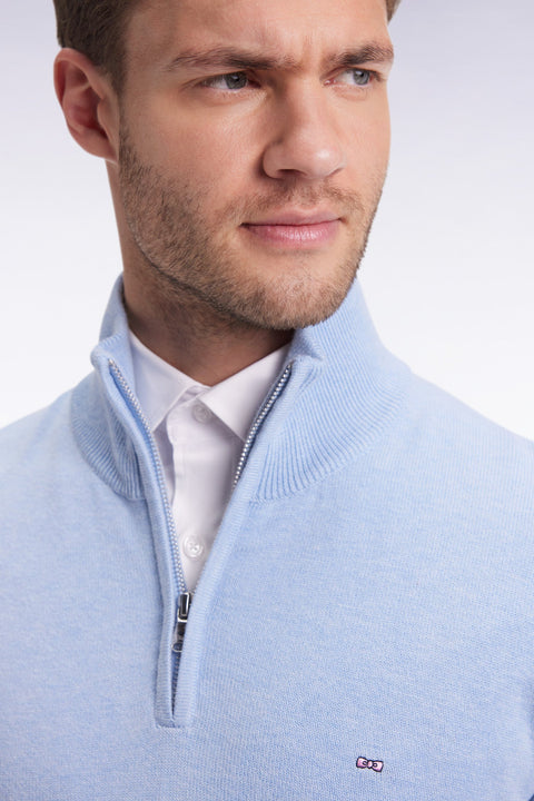 Pull col camionneur en laine et coton marine - Image 3