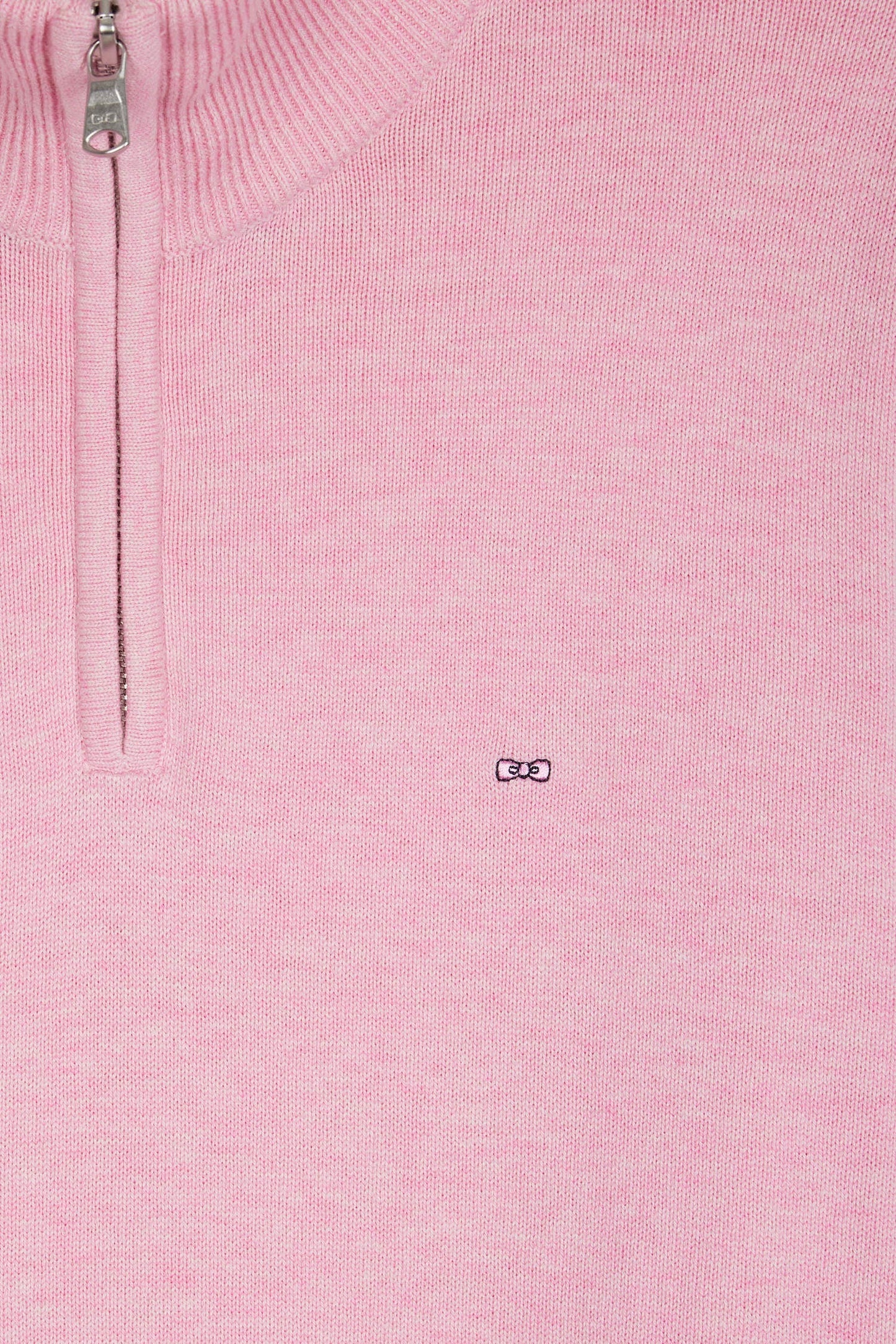 Pull col camionneur en laine et coton rose