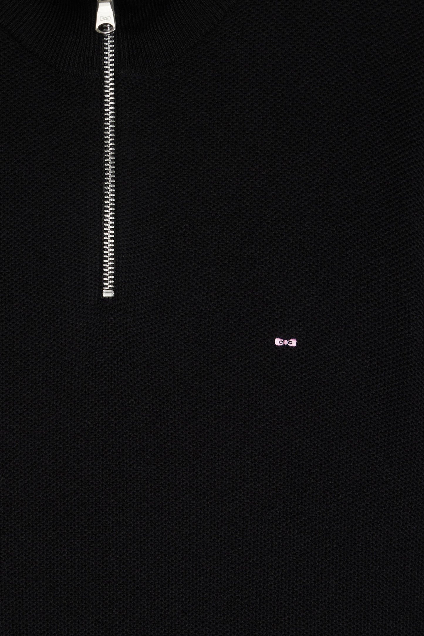 Pull col camionneur en coton nid d'abeille noir