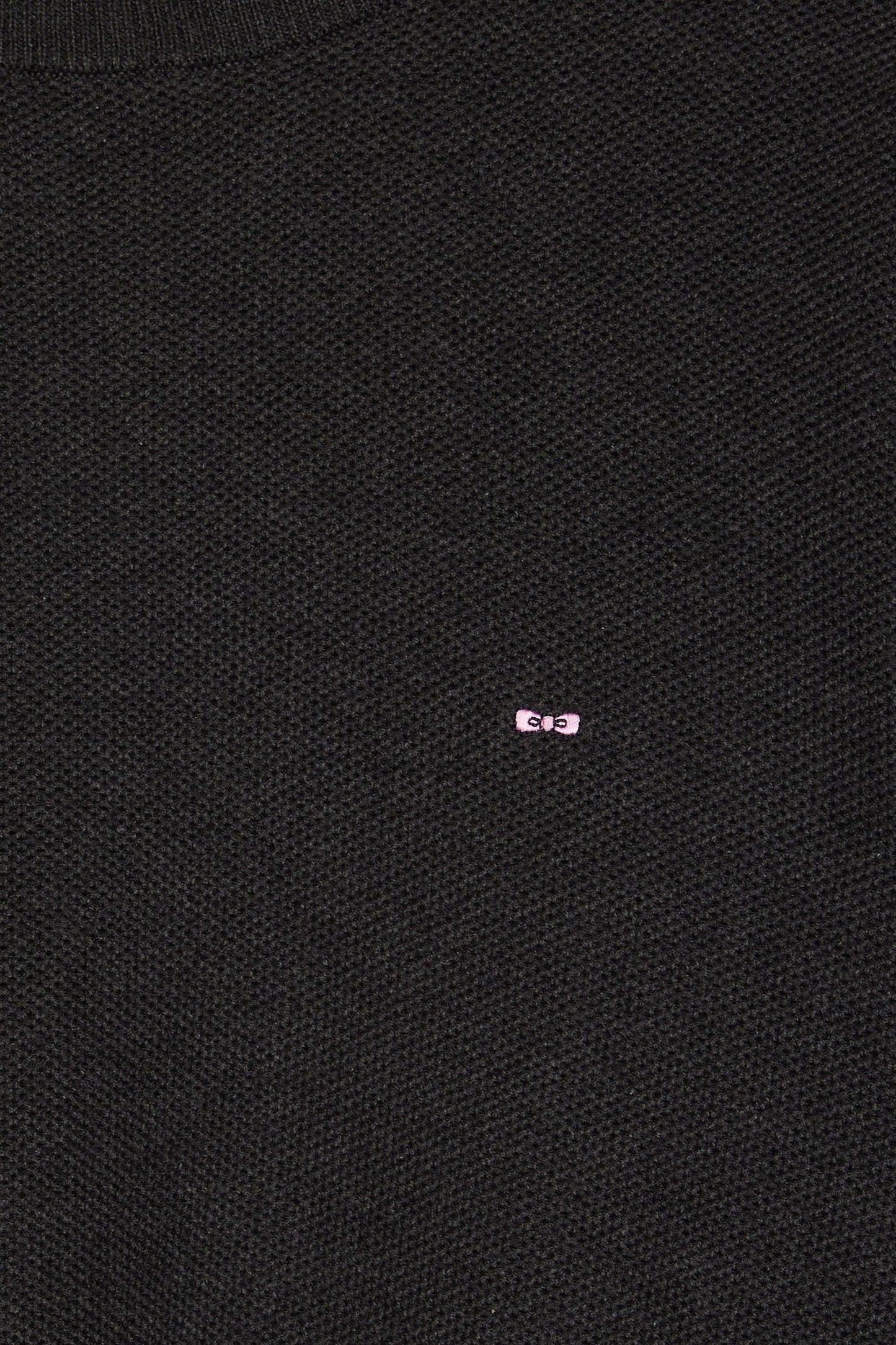 Pull col rond en coton nid d'abeille gris foncé