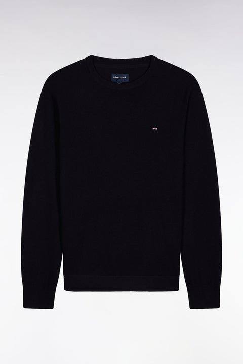 Pull col rond en laine mérinos marine - Image 2