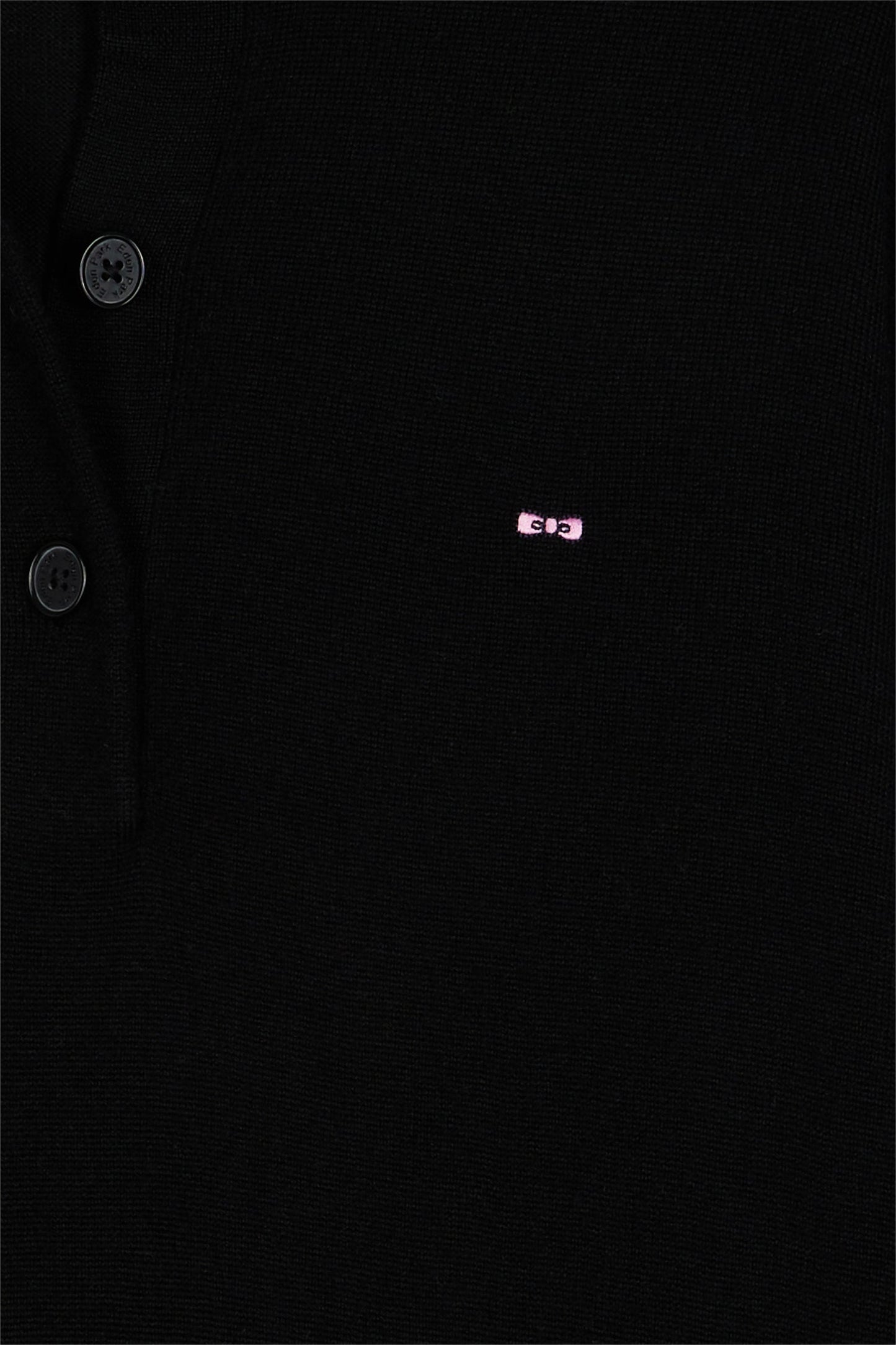 Robe en laine mérinos noire à col polo