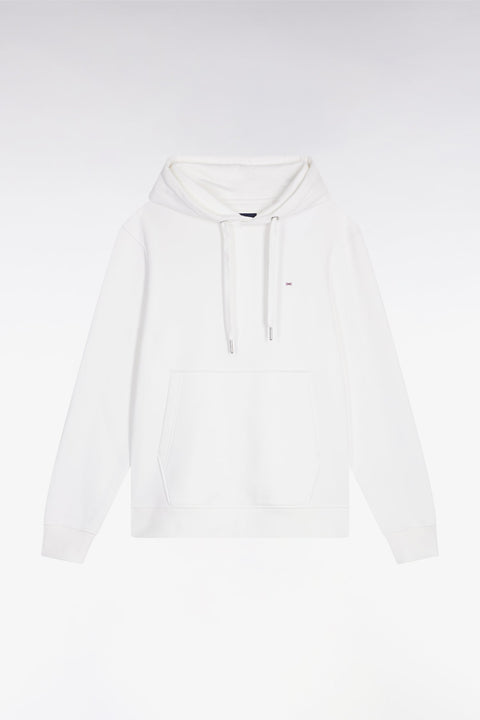 Sweatshirt à capuche en coton blanc coupe droite - Image 2