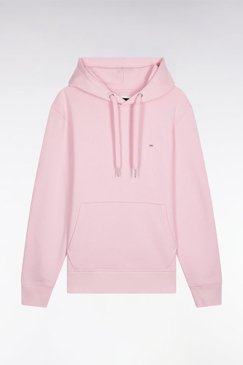 Sweatshirt à capuche en coton rose coupe droite - Image 2
