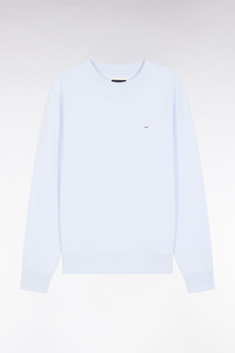 Sweatshirt à col rond en coton ciel coupe droite - Image 2
