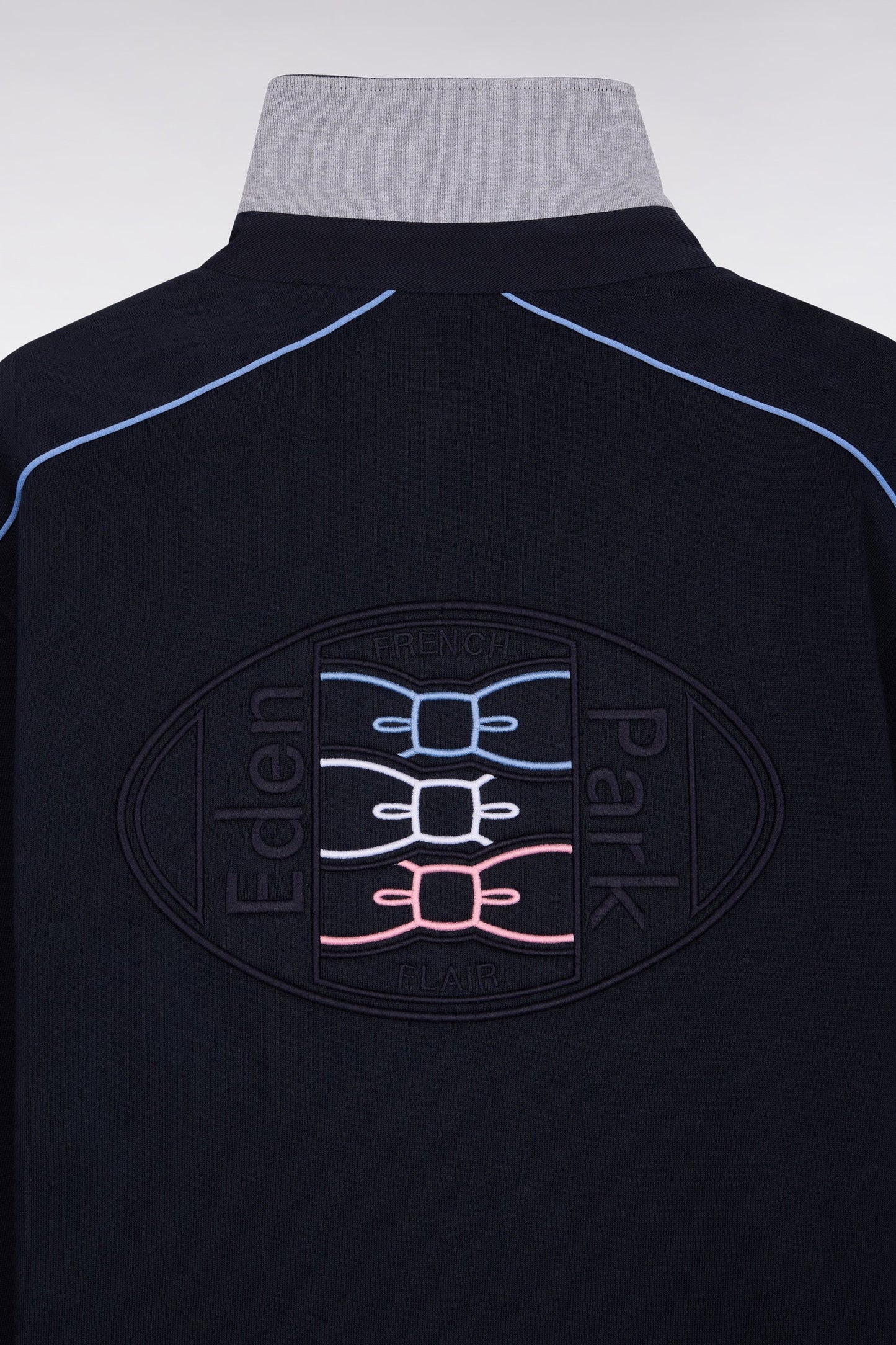 Sweatshirt à col maillot en molleton gratté marine