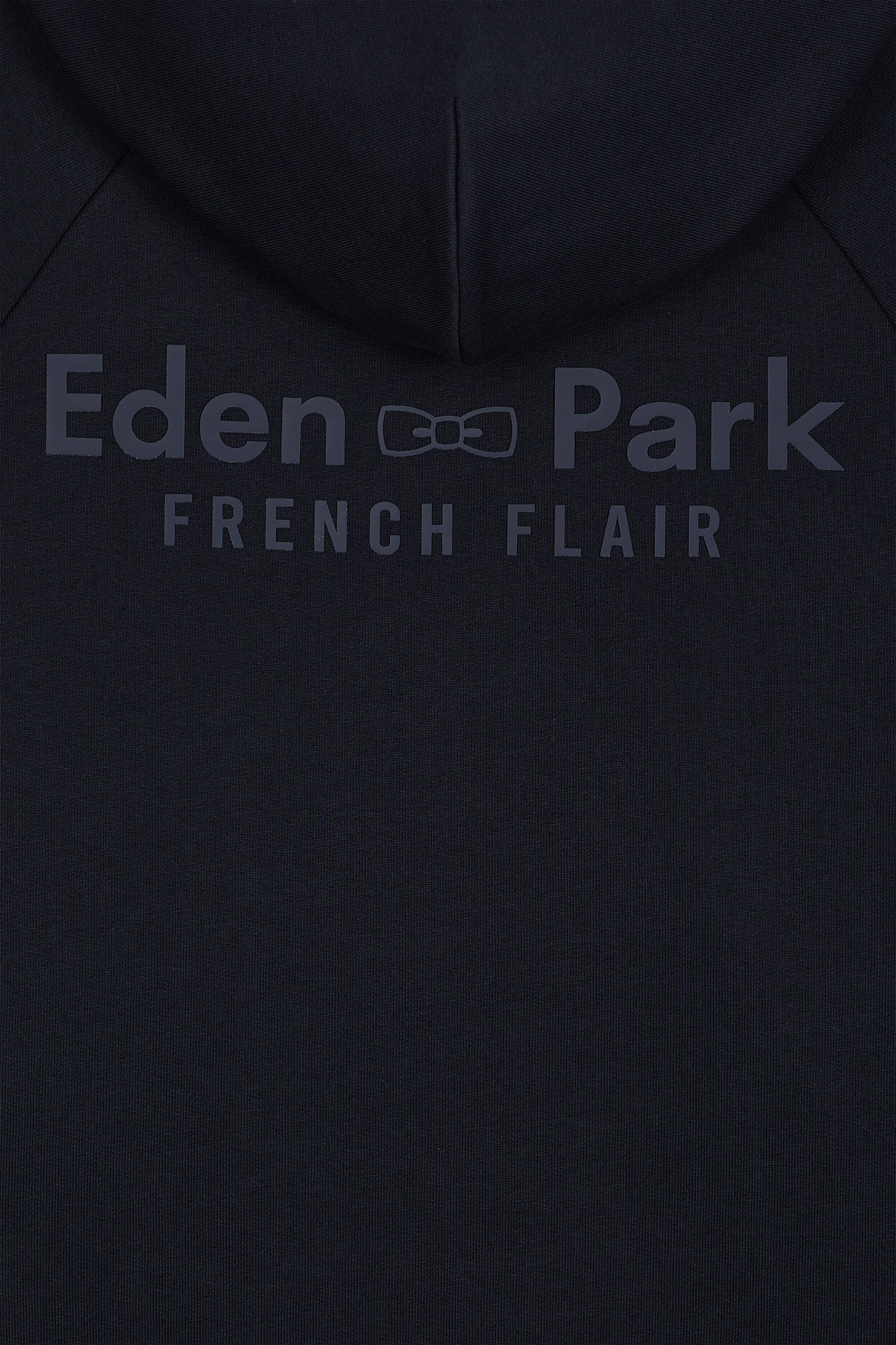Sweatshirt à capuche en molleton coton mélangé marine coupe Relaxed