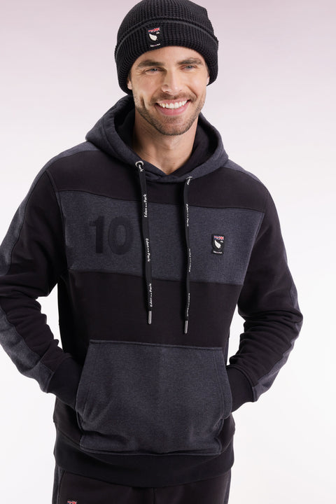 Sweatshirt à capuche en coton mélangé beige et gris clair coupe Relaxed - Image 3