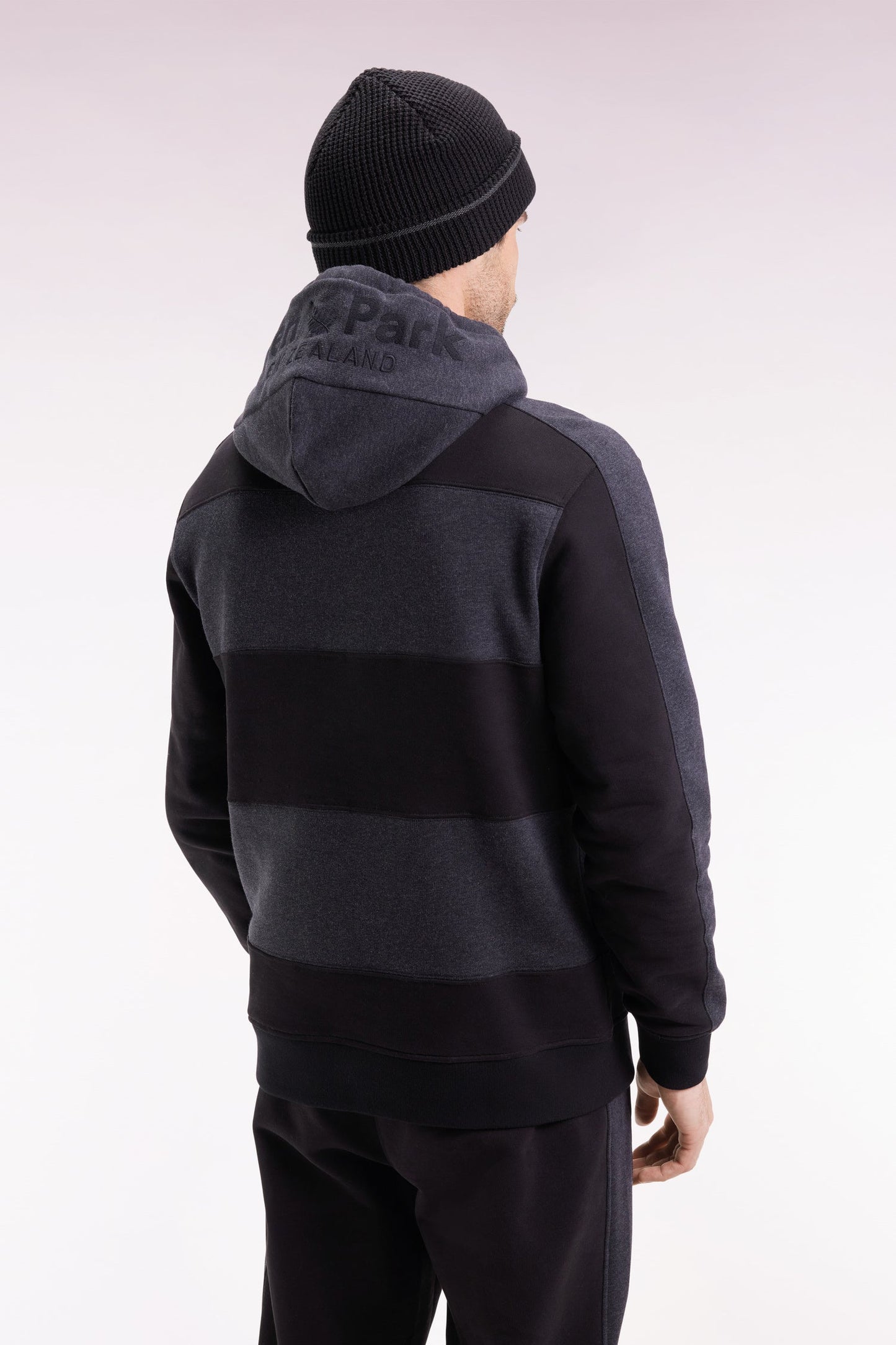 Sweatshirt à capuche en coton mélangé beige et gris clair coupe Relaxed