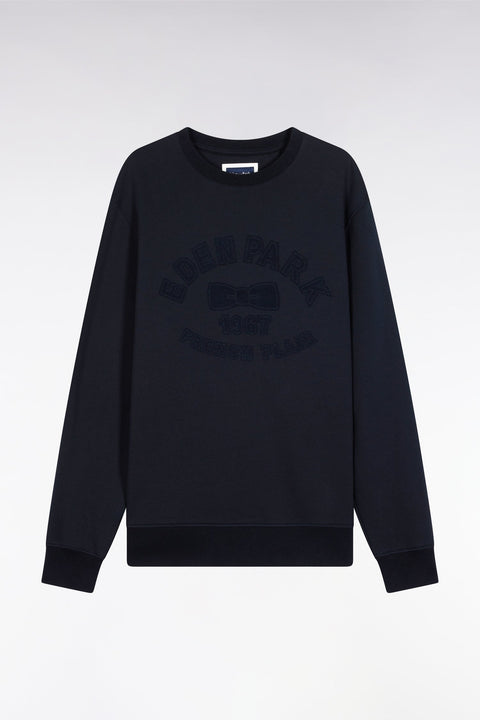 Sweatshirt à col rond en coton mélangé écru coupe Relaxed - Image 2