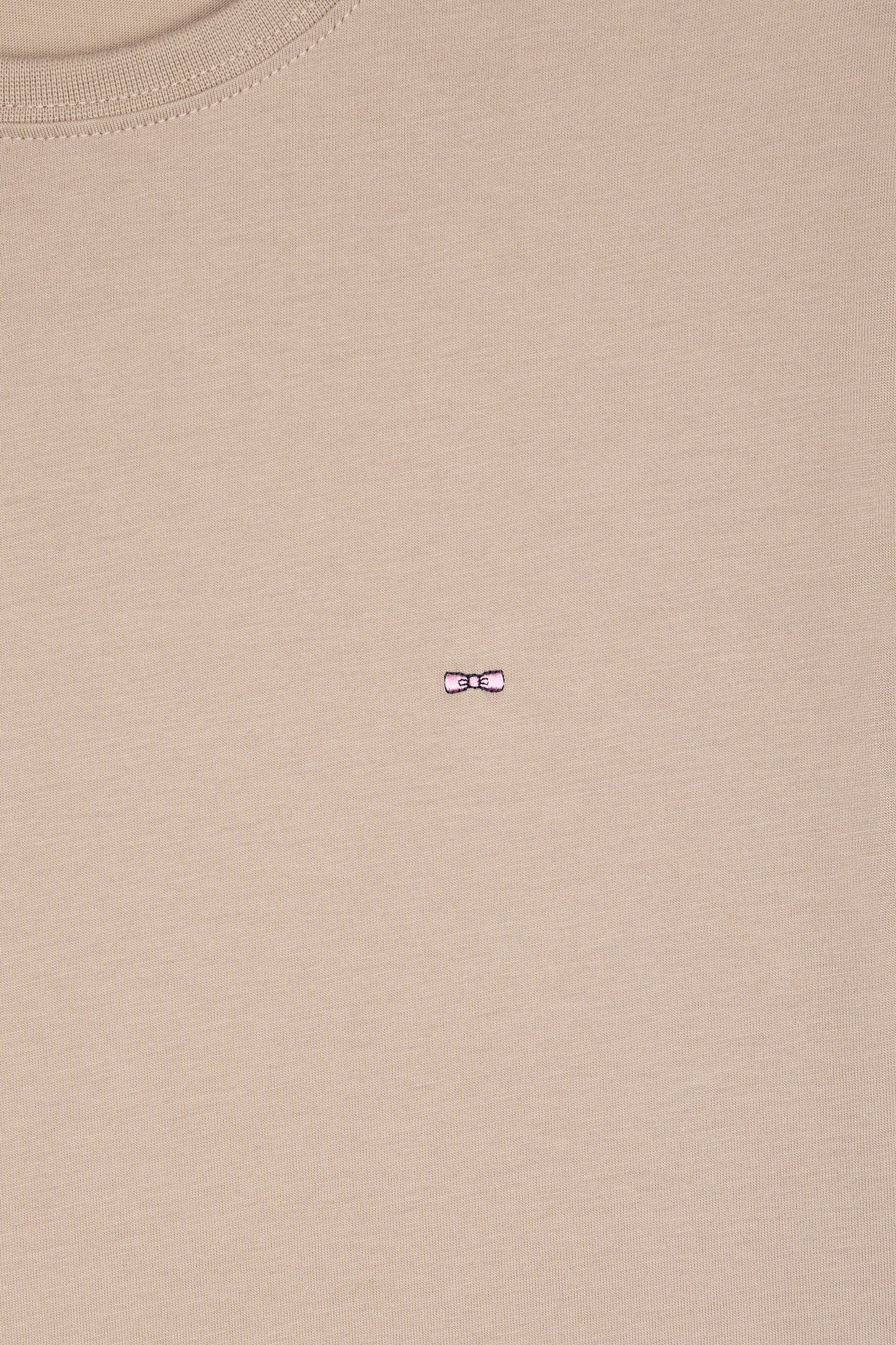 T-shirt manches courtes à col rond en coton Pima beige