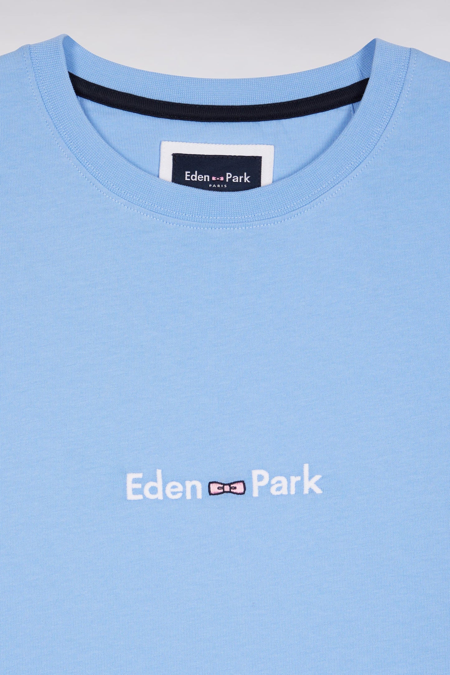 T-shirt à manches courtes broderie Eden Park en coton ciel