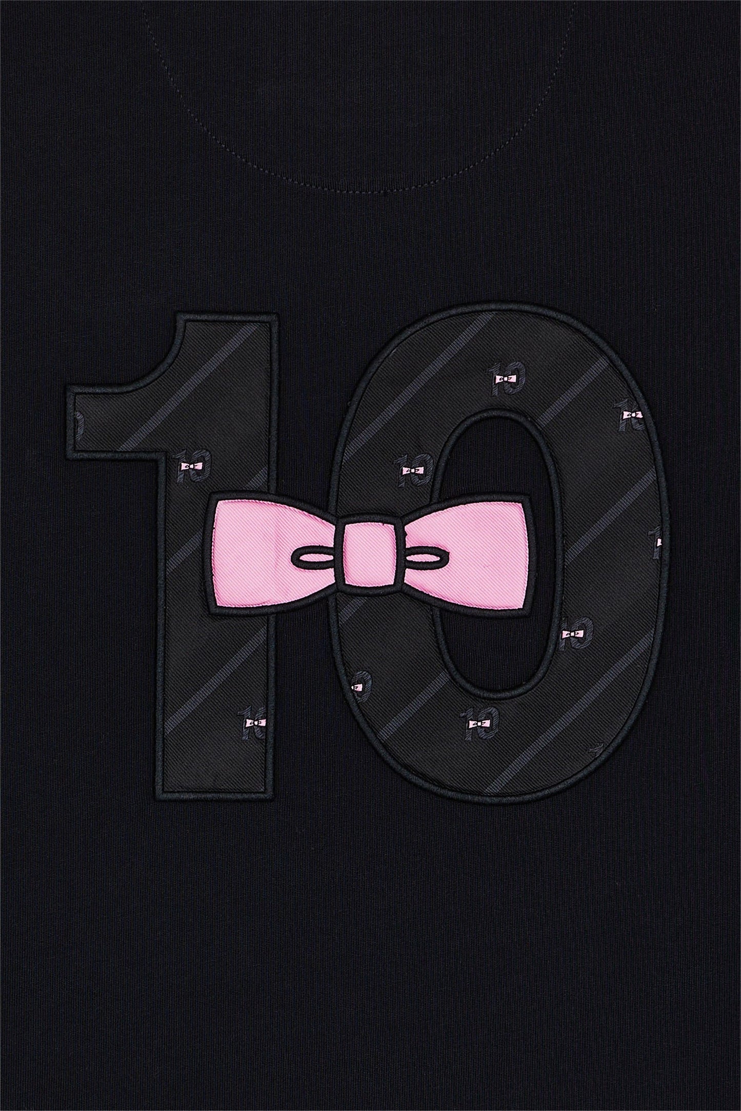 T-shirt à manches courtes dos brodé en coton noir