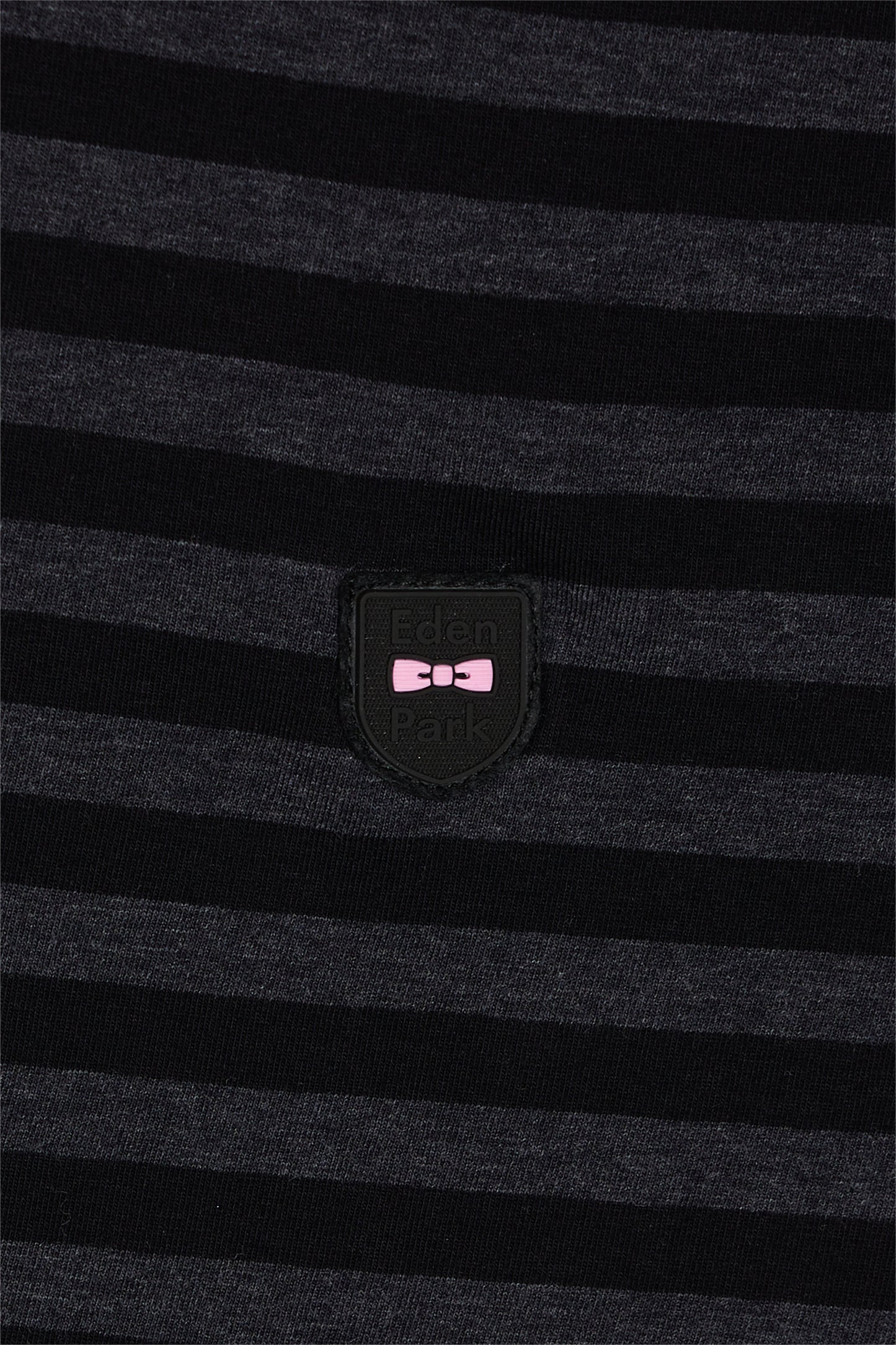 T-shirt à manches courtes en jersey de coton rayé noir et gris