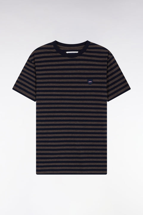 T-shirt à manches courtes en jersey de coton rayé marine - Image 2