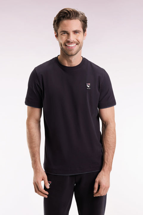 T-shirt à manches courtes en coton noir - Image 1