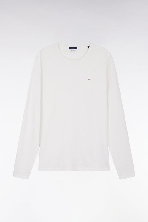 T-shirt à manches longues en coton slub écru - Image 2