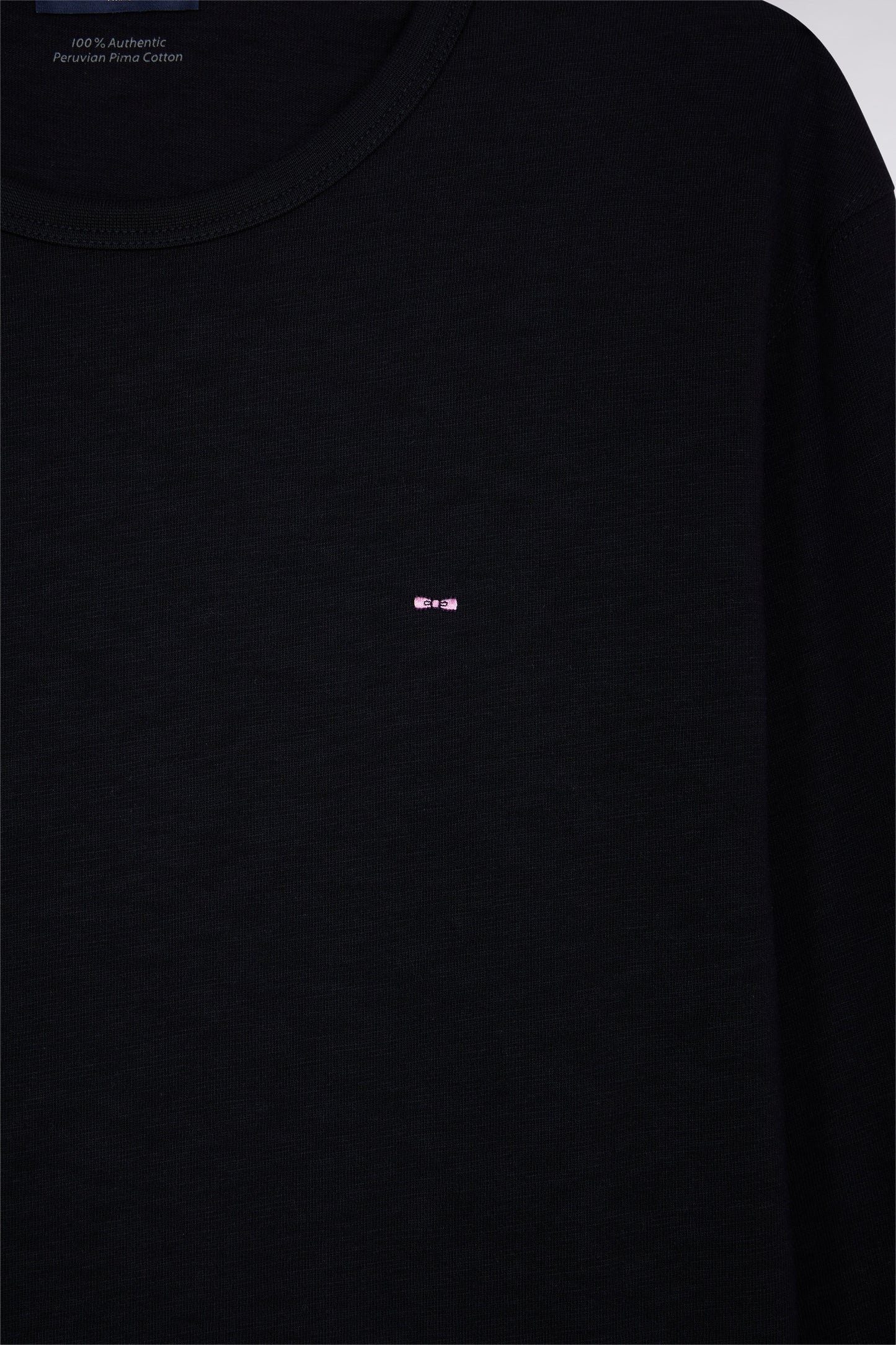 T-shirt à manches longues en coton slub noir