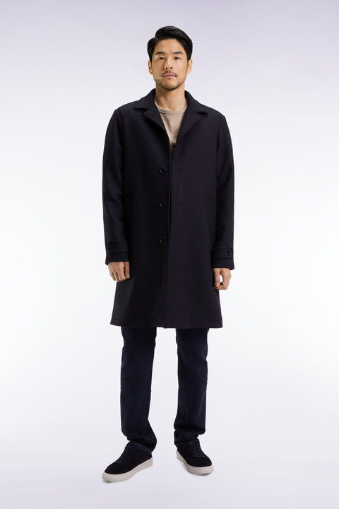 Manteau en laine mélangée marine - Image 1