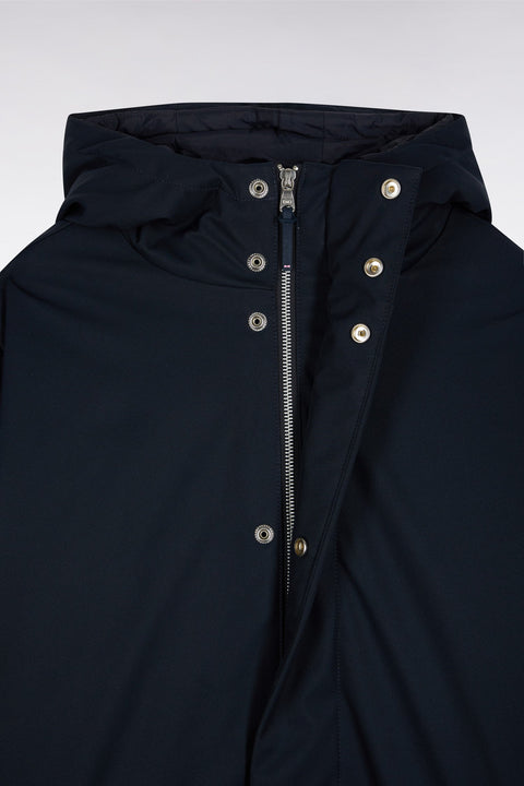 Parka longue 2-en-1 en nylon marine à capuche intégrée - Image 2