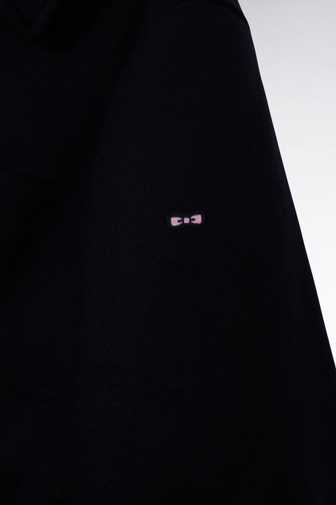 Surchemise zippée en twill de laine marine à poches plaquées - Image 2