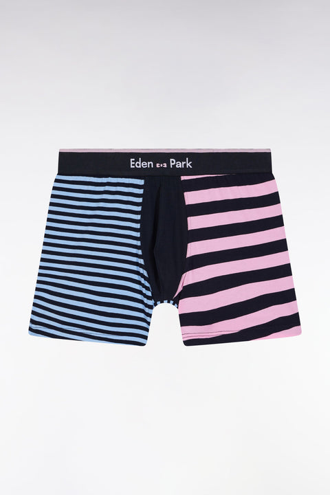 Boxer en jersey de coton rayé marine - Image 1