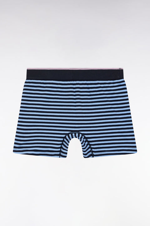 Boxer en jersey de coton rayé marine - Image 3