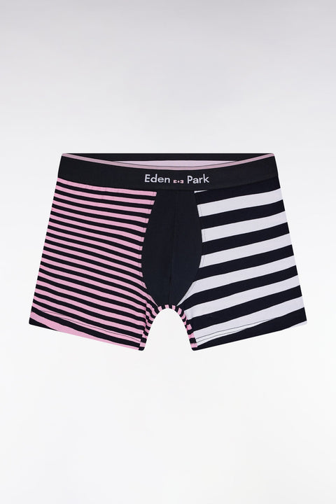 Boxer en jersey de coton rayé marine - Image 1