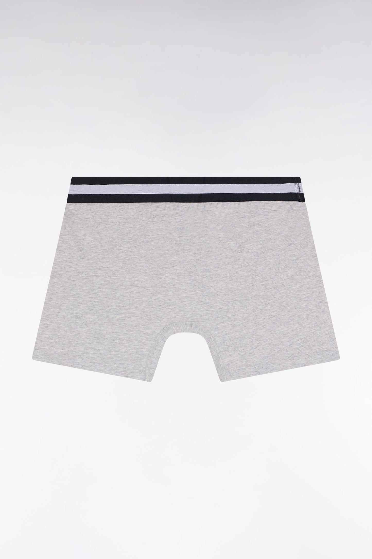 Boxer en jersey de coton gris à bande rayée