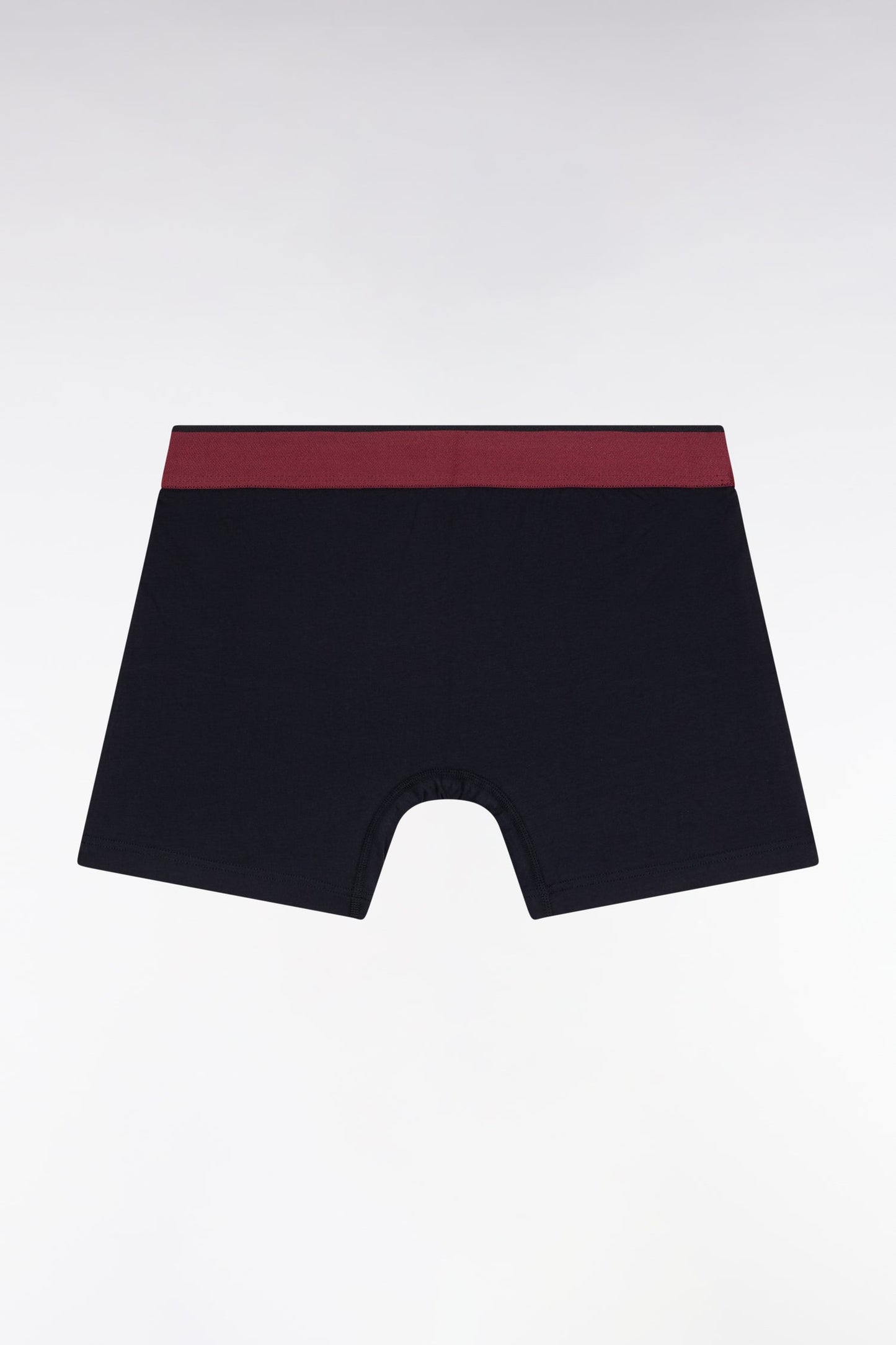 Boxer en jersey de coton colorblock marine et bordeaux