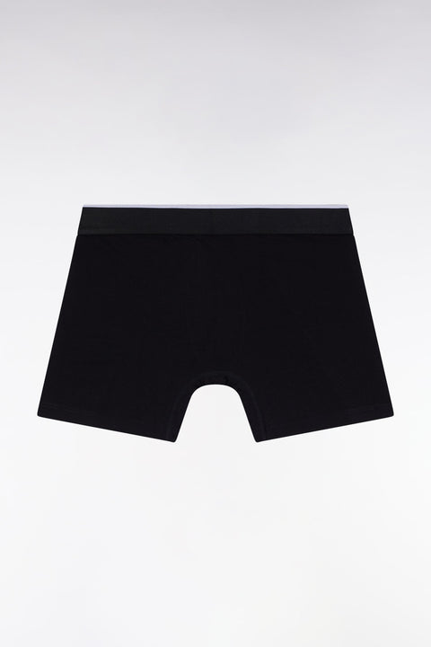 Boxer en jersey de coton colorblock noir et gris - Image 3