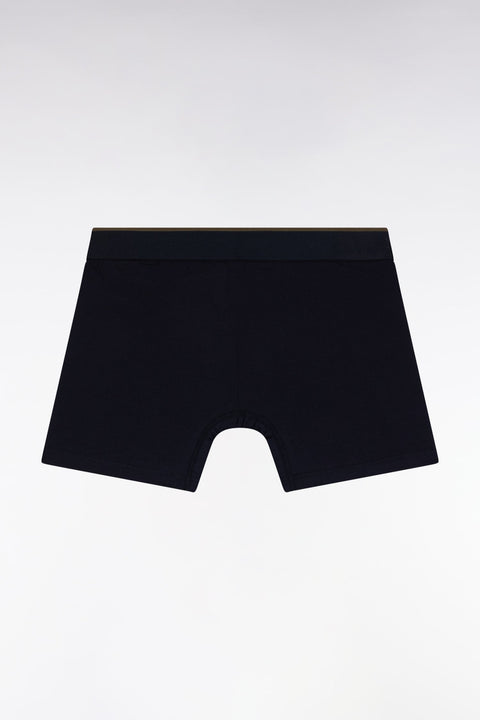 Boxer en jersey de coton colorblock marine et kaki - Image 3
