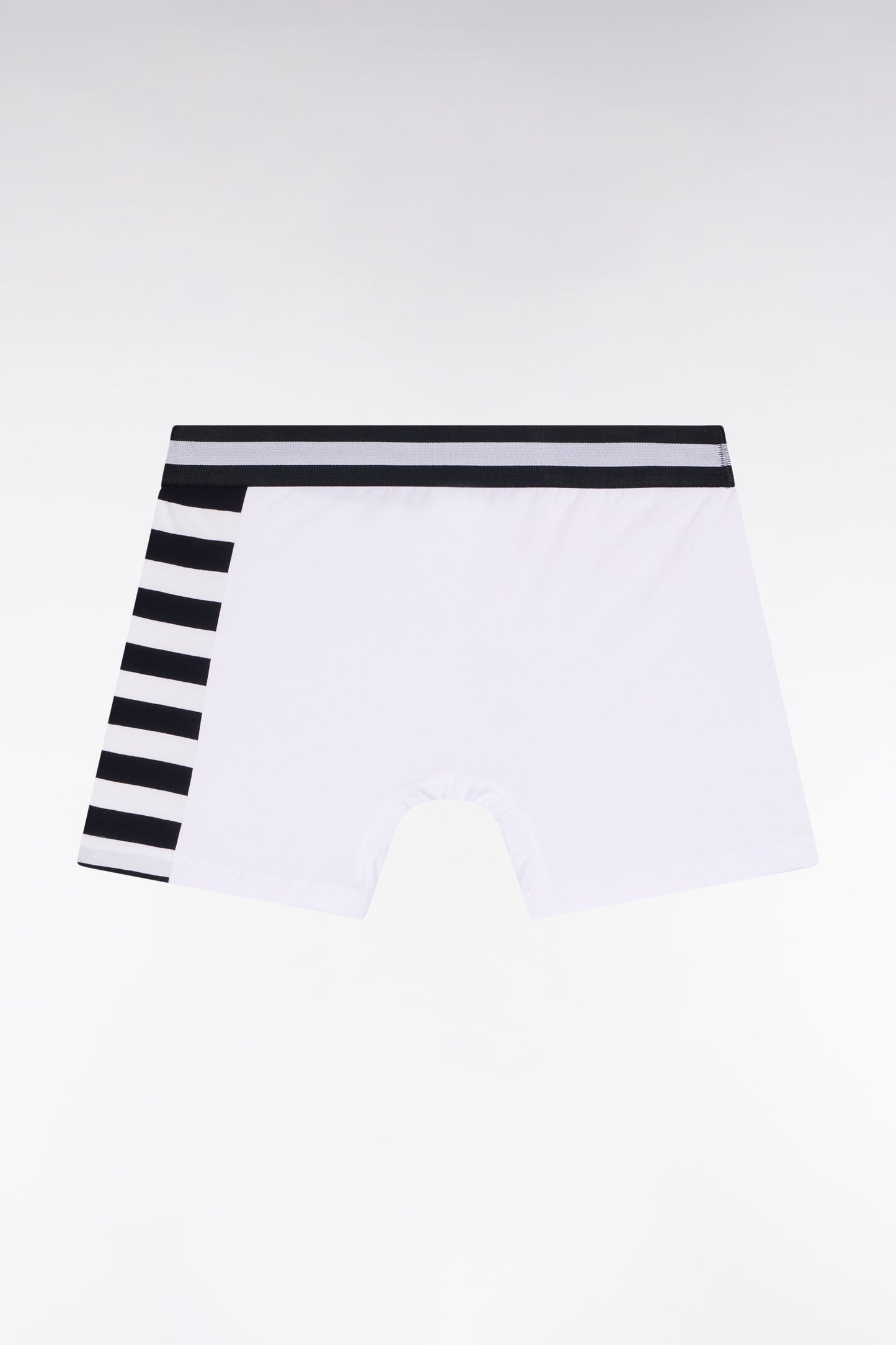 Boxer en jersey de coton blanc à détail rayé