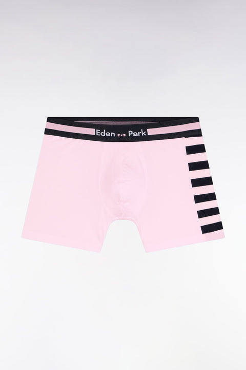 Boxer en jersey de coton rose à détail rayé - Image 1