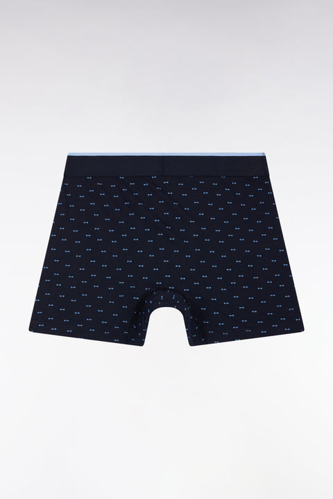 Boxer en jersey de coton micro-motifs nœuds papillon bleu - Image 2