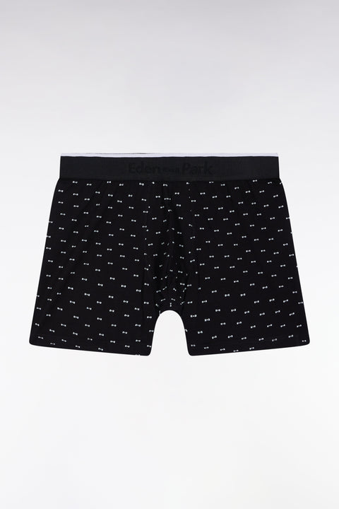 Boxer en jersey de coton micro-motifs nœuds papillon noir - Image 1