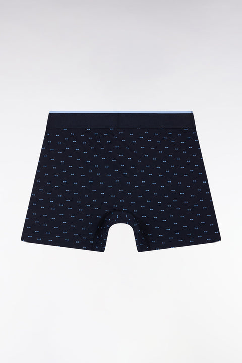 Boxer en jersey de coton micro-motifs nœuds papillon bleu - Image 3