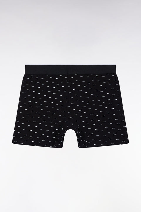 Boxer en jersey de coton micro-motifs nœuds papillon noir - Image 3