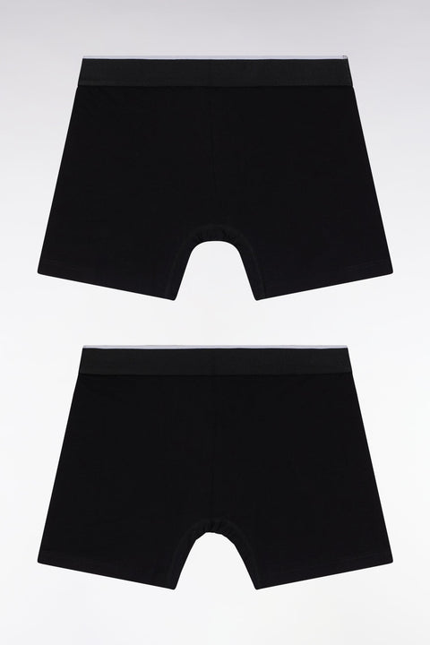 Lot de deux boxers en jersey de coton stretch colorblock gris - Image 1