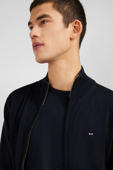 Cardigan noir zippé en coton - Image 3