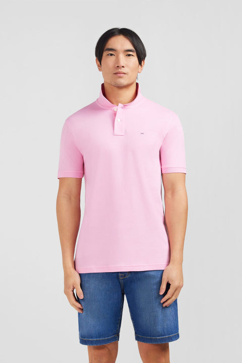 Polo rose en coton pima stretch - Image 1
