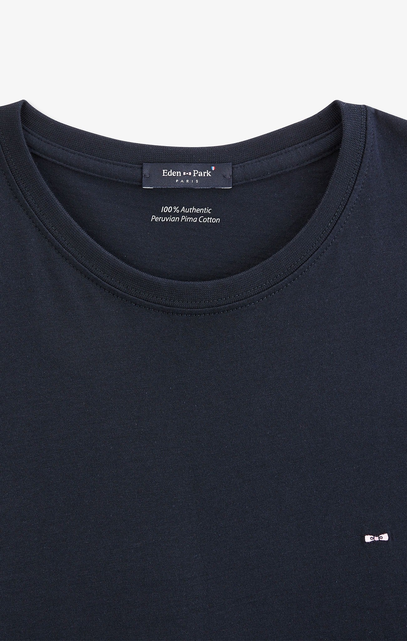 T-shirt bleu marine col rond à manches courtes