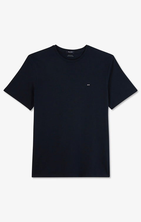 T-shirt bleu marine col rond à manches courtes - Image 2