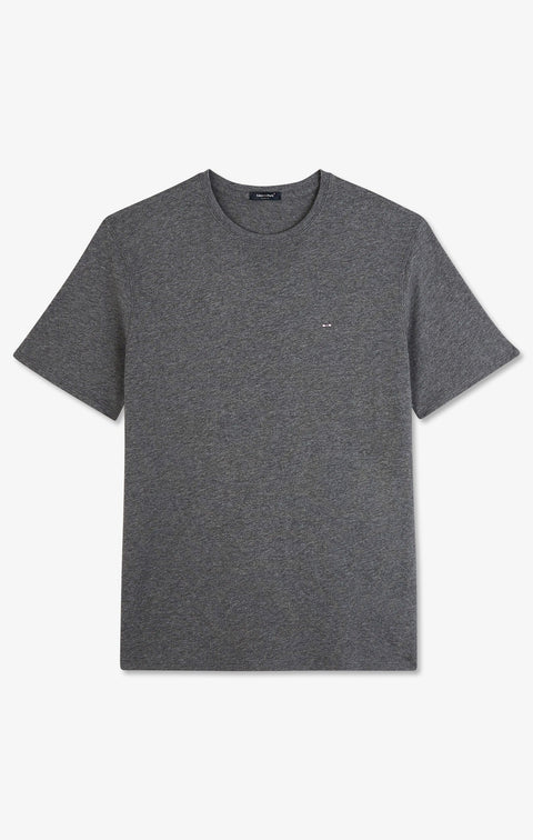 T-shirt gris col rond à manches courtes - Image 2