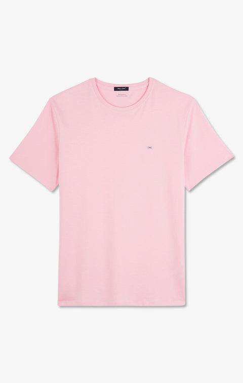 T-shirt rose col rond à manches courtes - Image 2