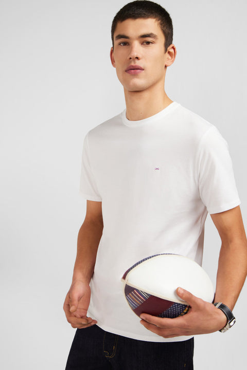 T-shirt blanc col rond à manches courtes - Image 3