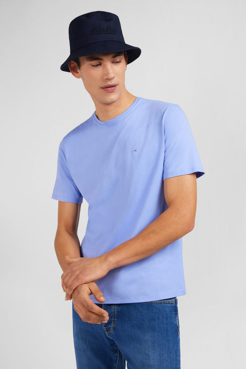 T-shirt bleu col rond à manches courtes - Image 3